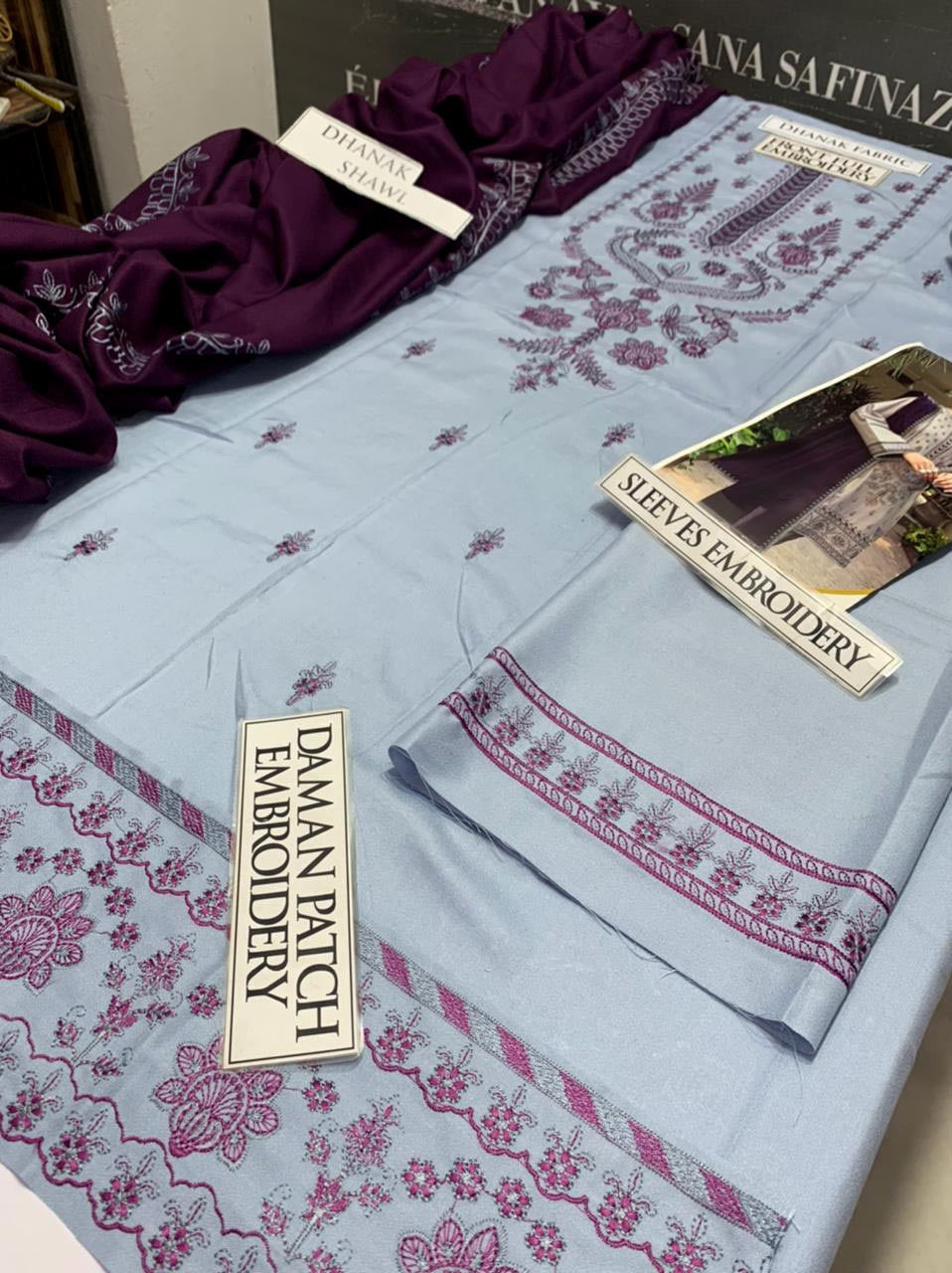 DFW-1061 Jazmin Embroidery 3PC Dhanak Suit