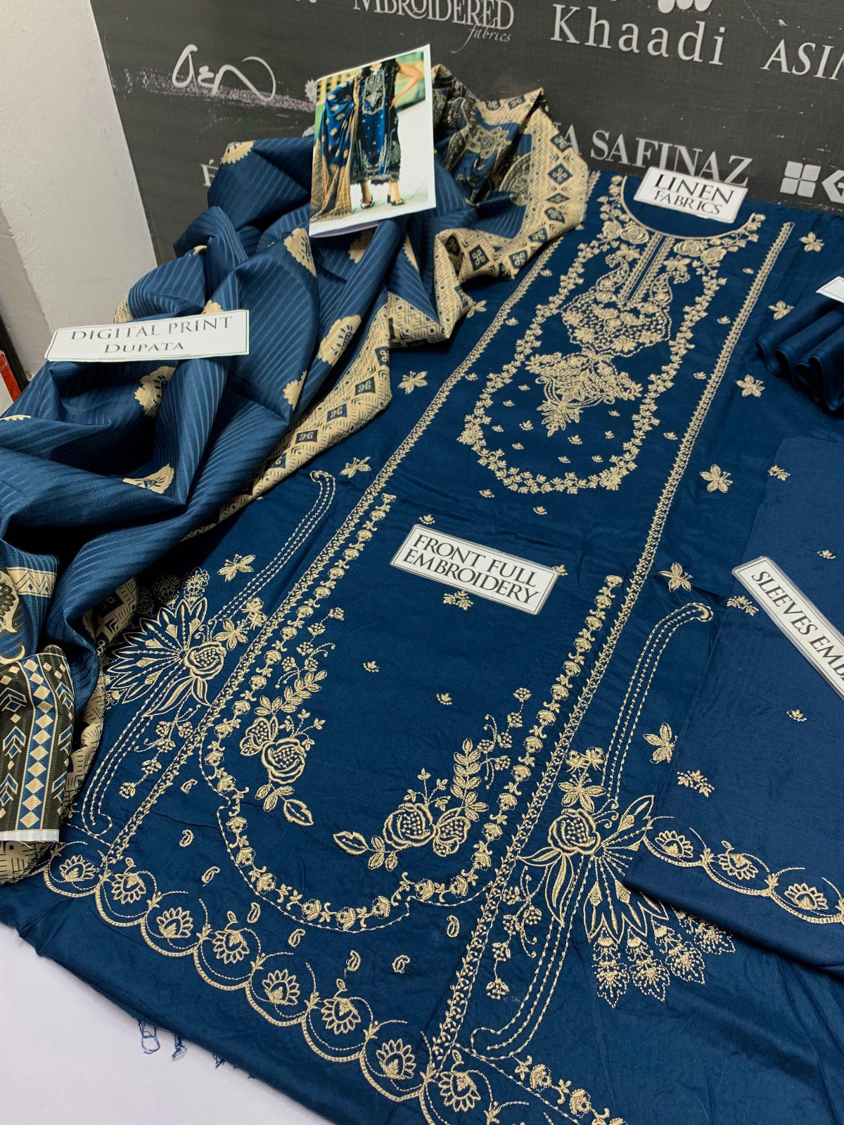 DFW-969 Bareeze Heavy Embroidery 3PC Linen Suit