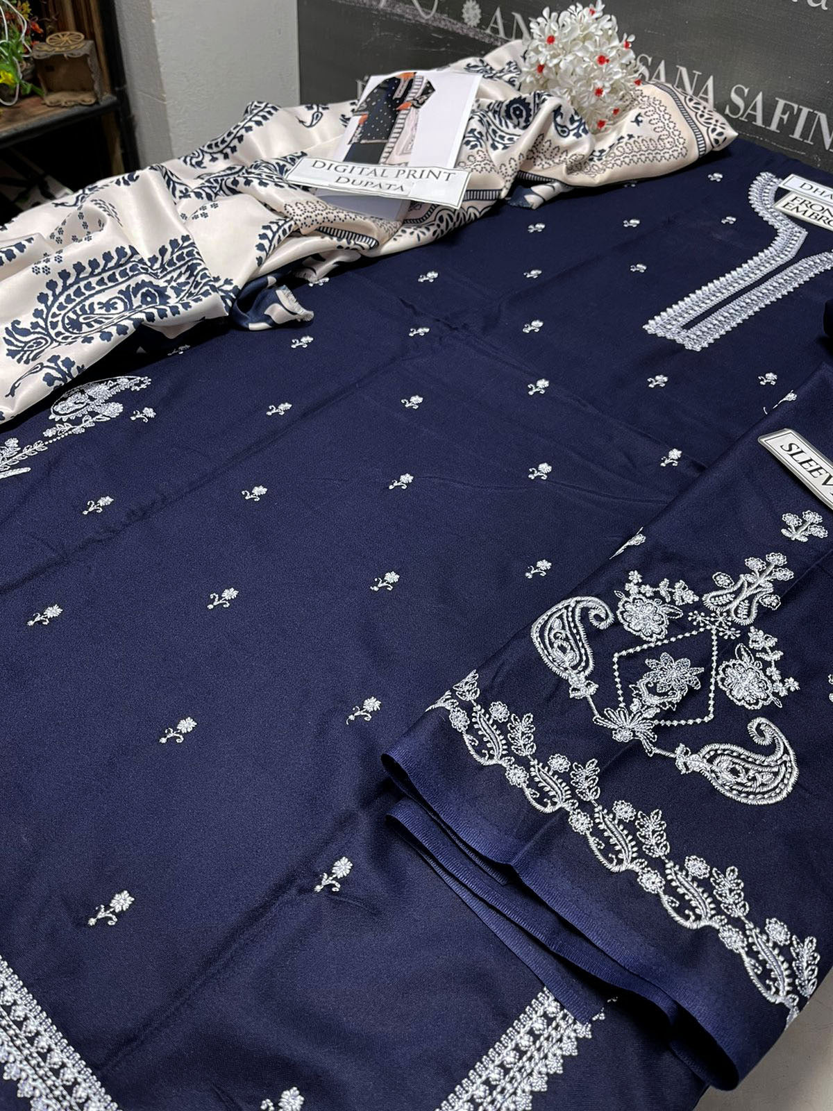 DFW-1131 Sapphire Embroidery 3PC Dhanak Suit