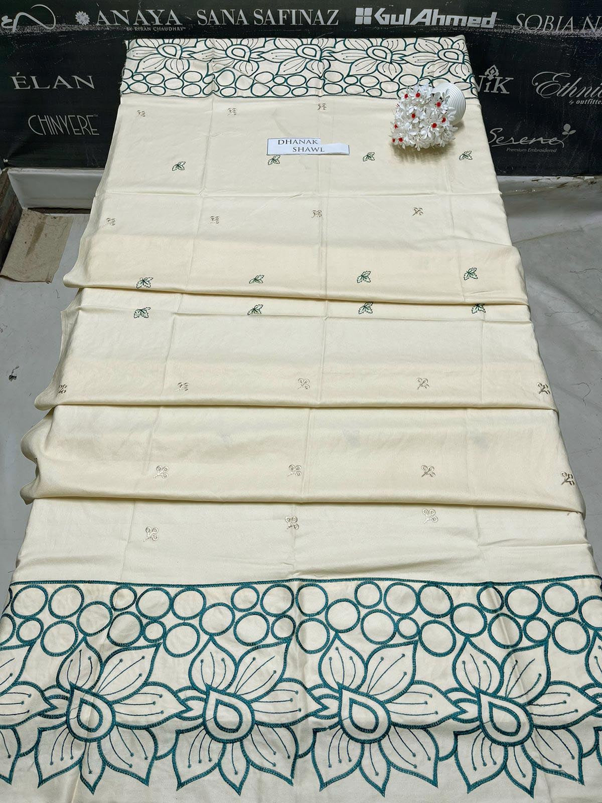 DFW-1002 Qalamkar Heavy Embroidery 3PC Dhanak Suit