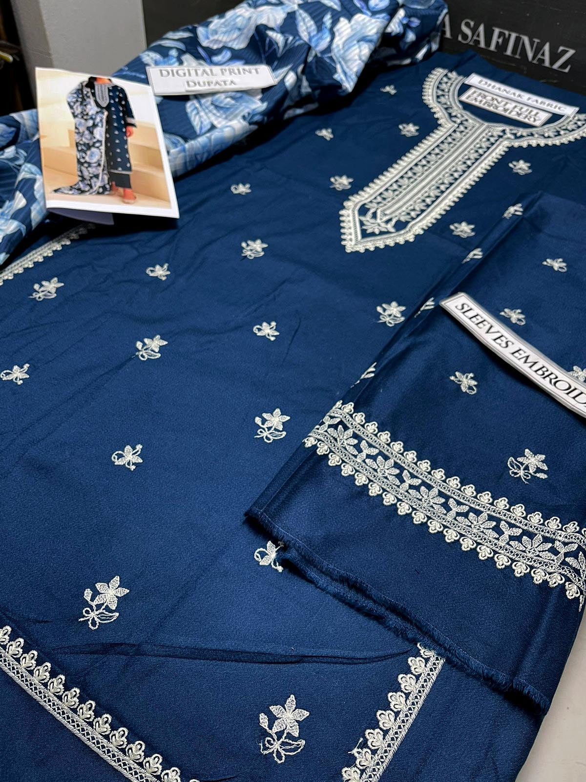 DFW-1048 Cross Stich Embroidery 3PC Dhanak Suit