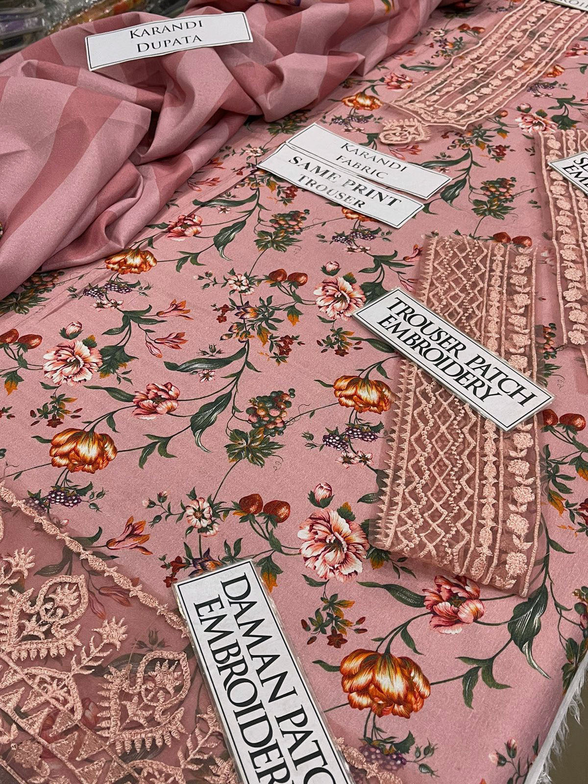 DFW-1214 Zainab Chottani Embroidery 3PC Karandi Suit