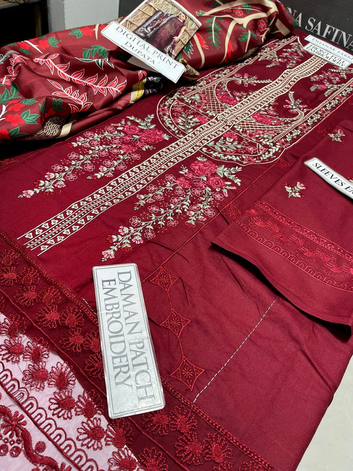 DFW-1113 Maria B Heavy Embroidery 3PC Dhanak Suit