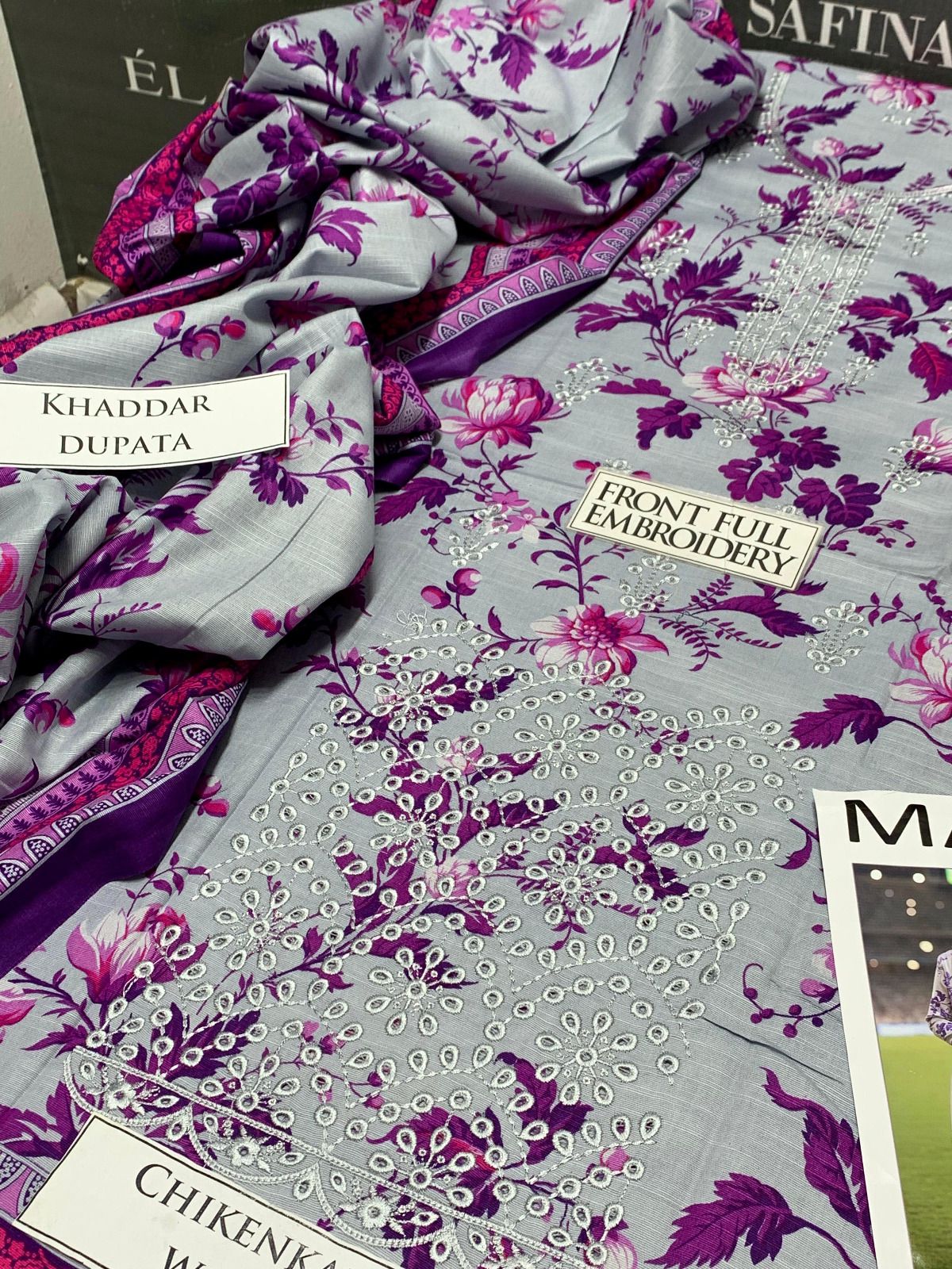 DFW-1000 Aneelas Heavy Embroidery 3PC Khaddar Suit