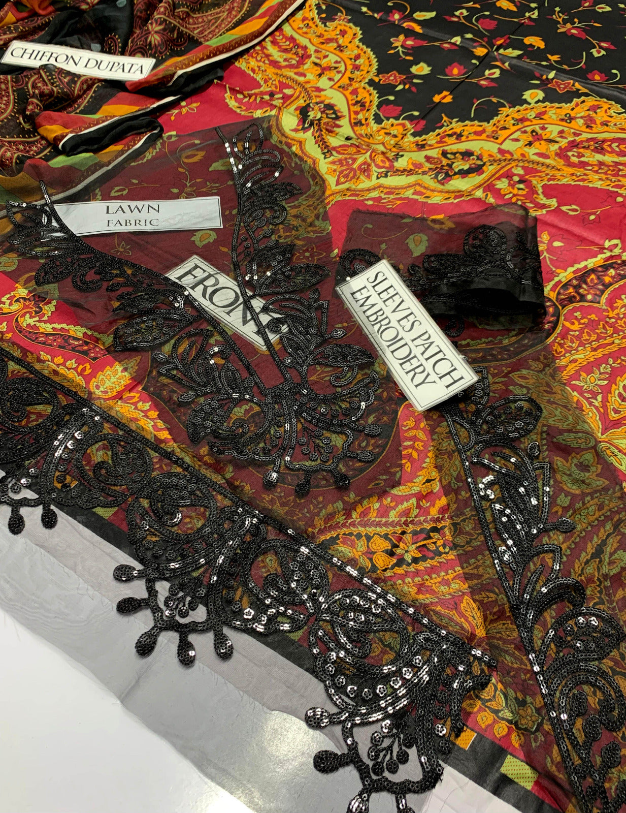 DFW-743 Maria B Embroidery 3Pc Lawn Suit