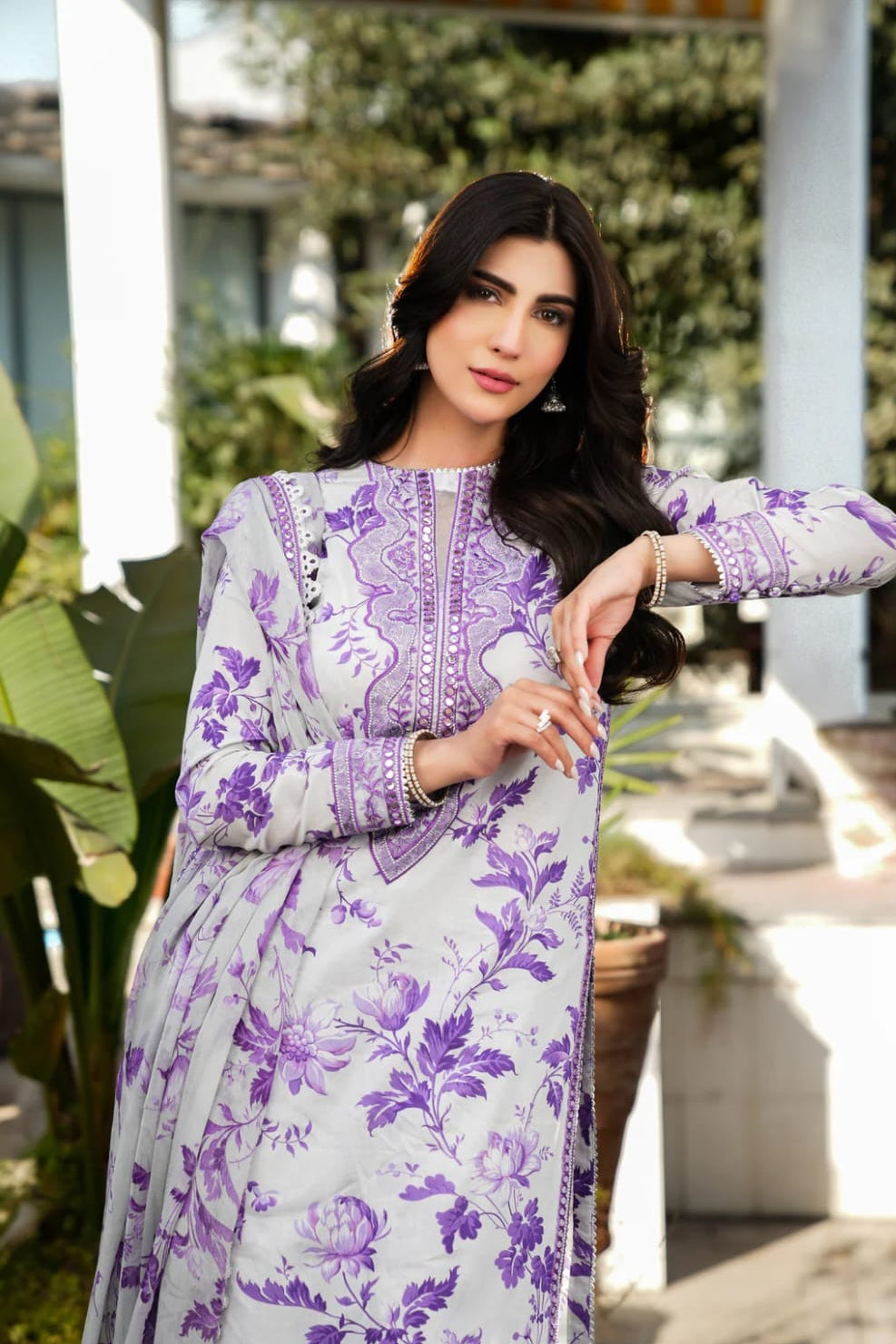DFW-1104 Aneelas Embroidery 3PC Khaddar Suit