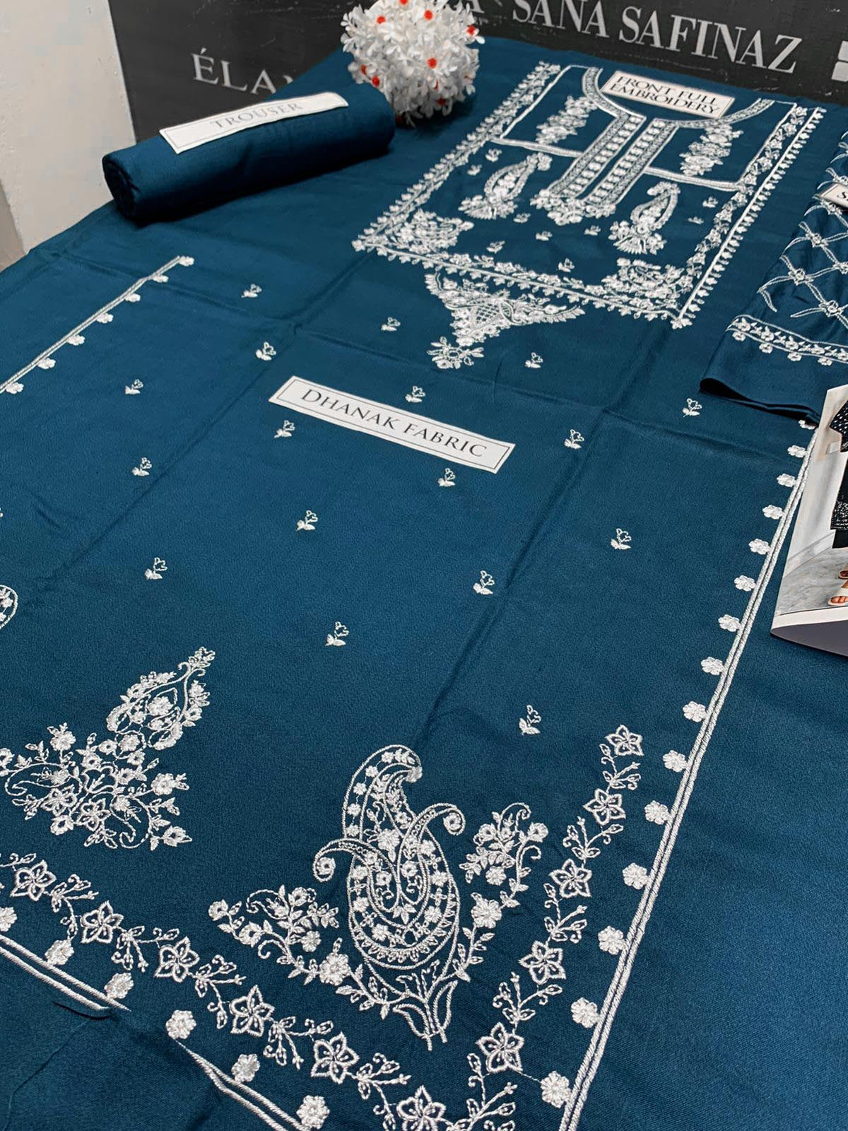 DFW-1035 Sapphire Embroidery 2PC Dhanak Suit