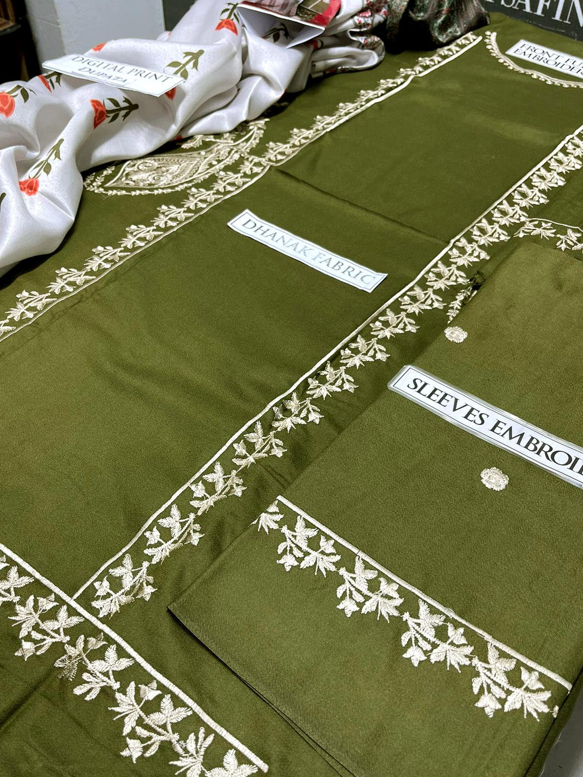 DFW-990 Urge Heavy Embroidery 3PC Dhanak Suit