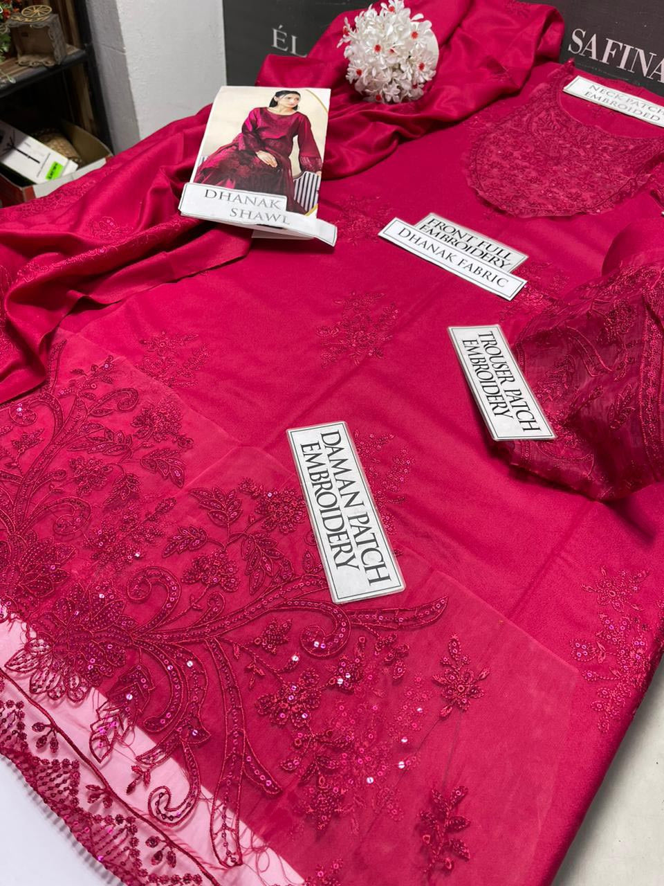 DFW-1081 Maria B Heavy Embroidery 3PC Dhanak Suit