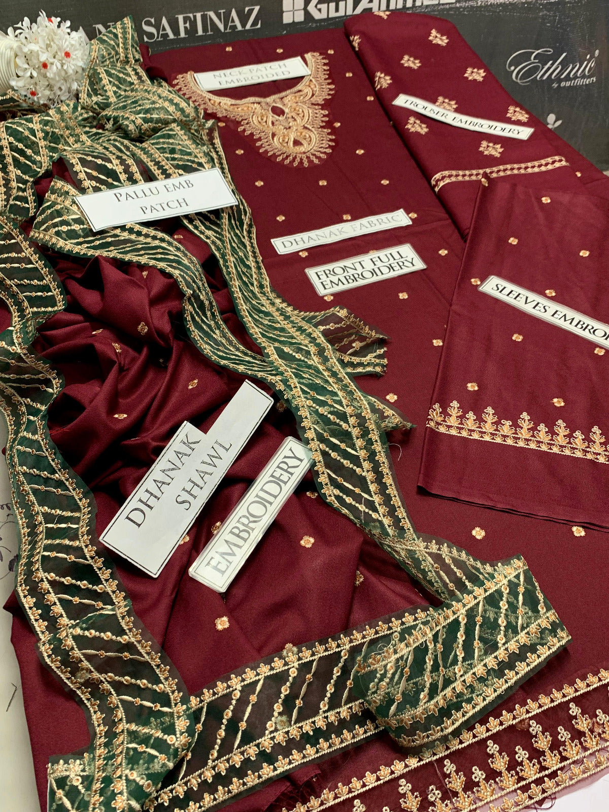 DFW-922 Jazmin Heavy Embroidery 3PC Dhanak Suit