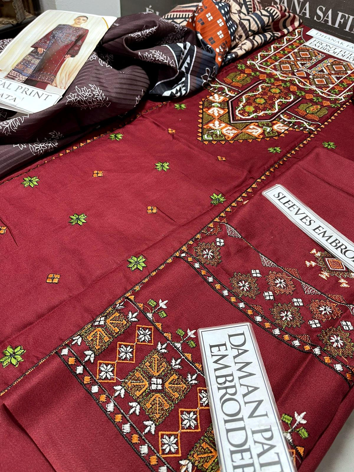 DFW-1116 Sapphire Embroidery 3PC Dhanak Suit