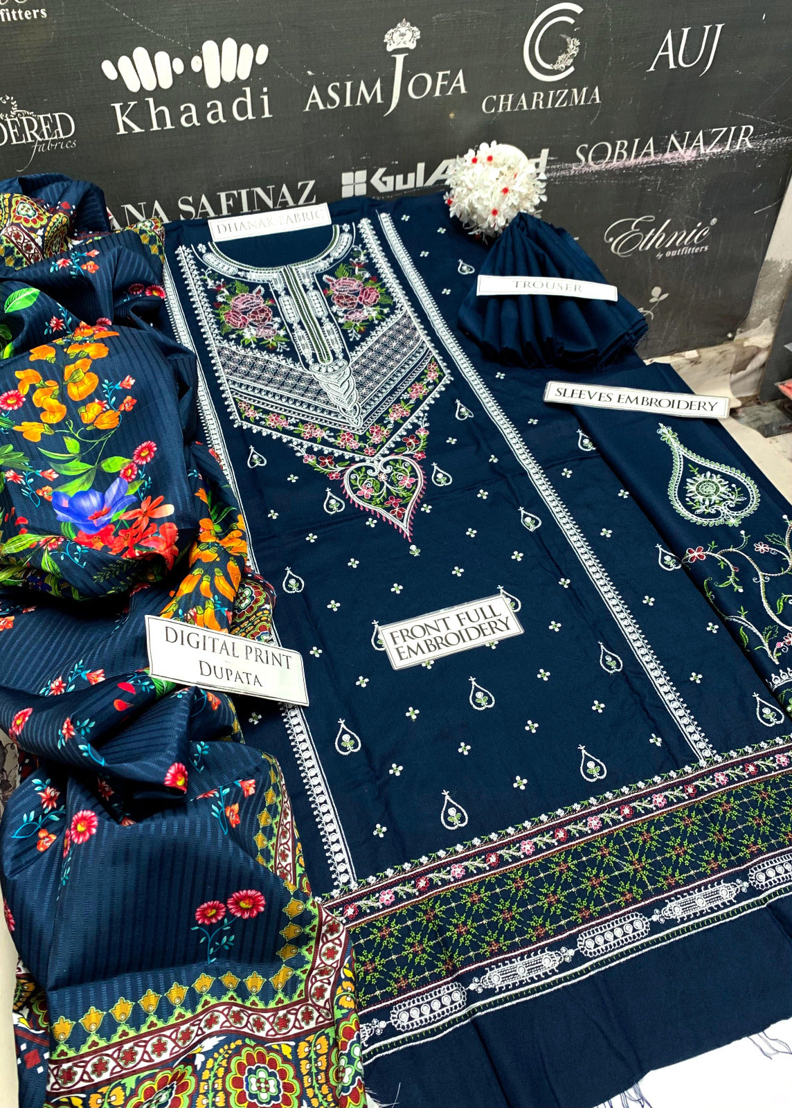 DFW-977 Zara Shah Jahan Heavy Embroidery 3PC Dhanak Suit