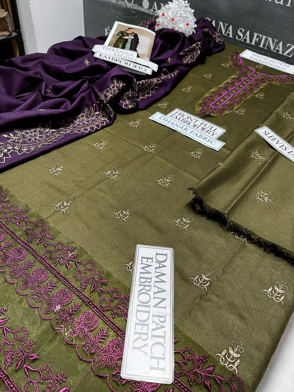 DFW-1190 Iznik Embroidery 3PC Dhanak Suit