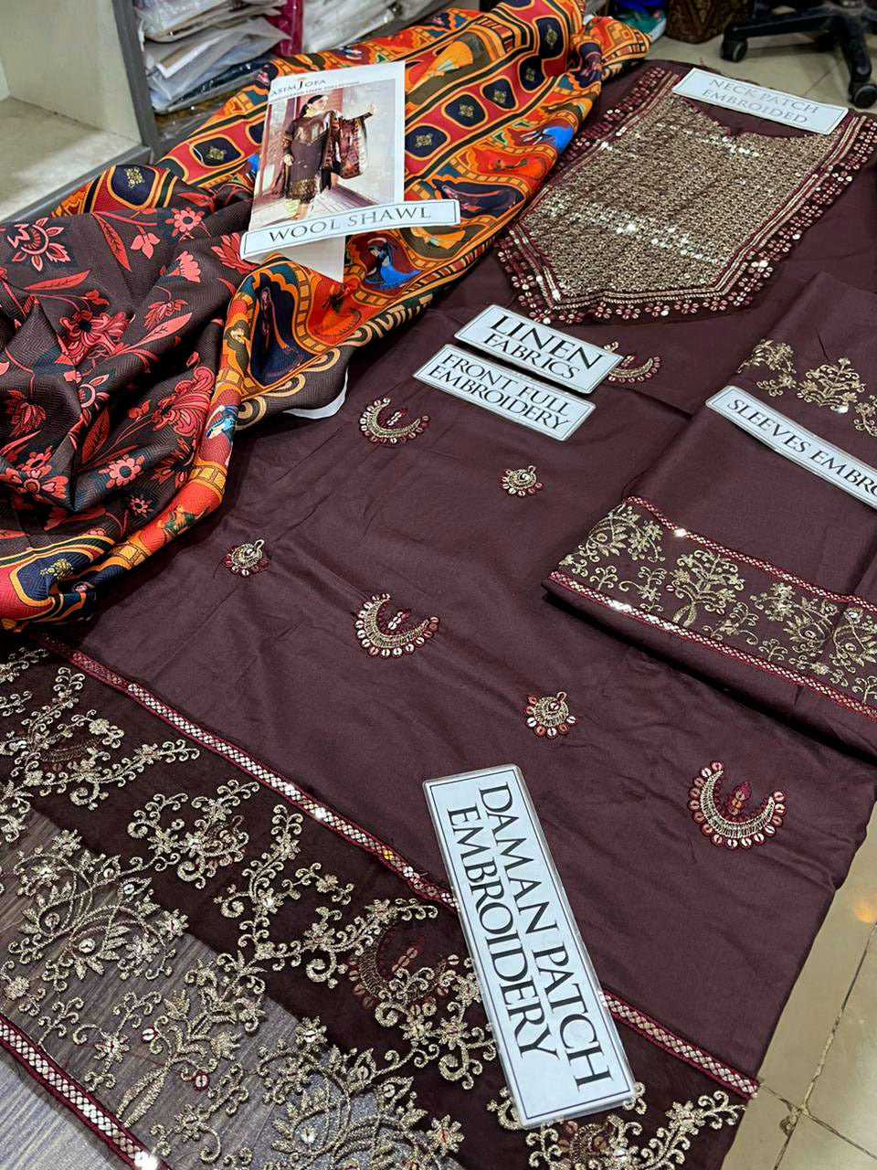 DFW-1259 Asim Jofa Embroidery 3PC Linen Suit