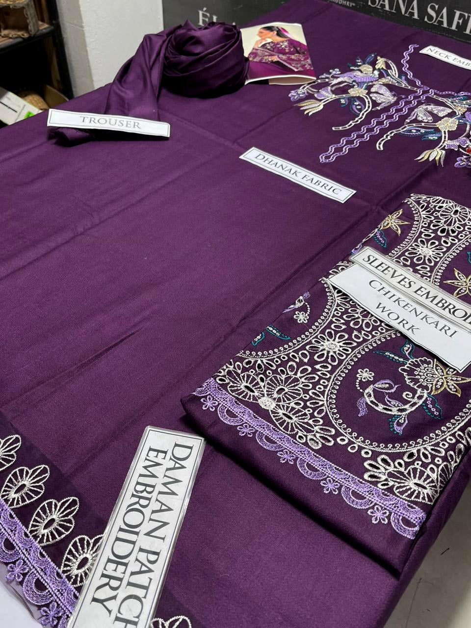 DFW-1077 Vanya Embroidery 2PC Dhanak Suit