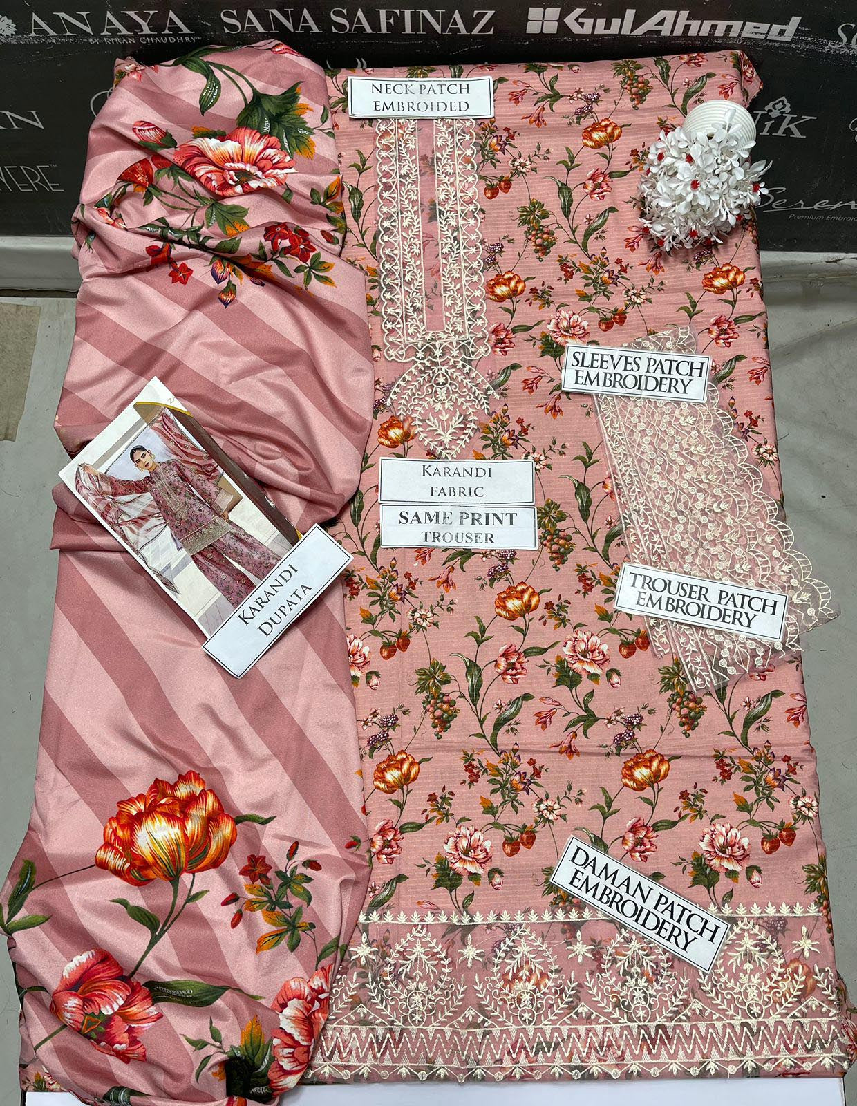 DFW-1117 Zainab Chottani Embroidery 3PC Karandi Suit