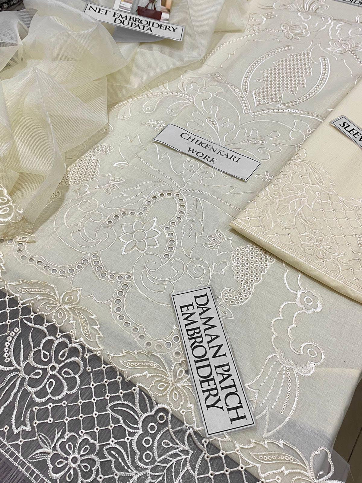 DFW-1338 Qalamkar Embroidery 3PC Lawn Suit