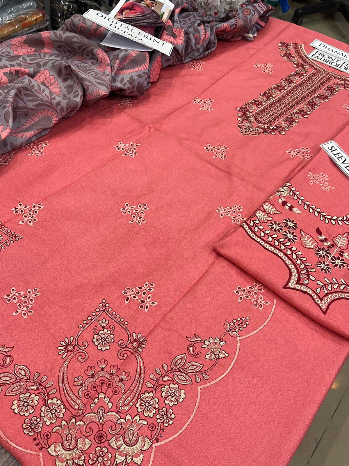 DFW-1244 Izel Embroidery 3PC Dhanak Suit