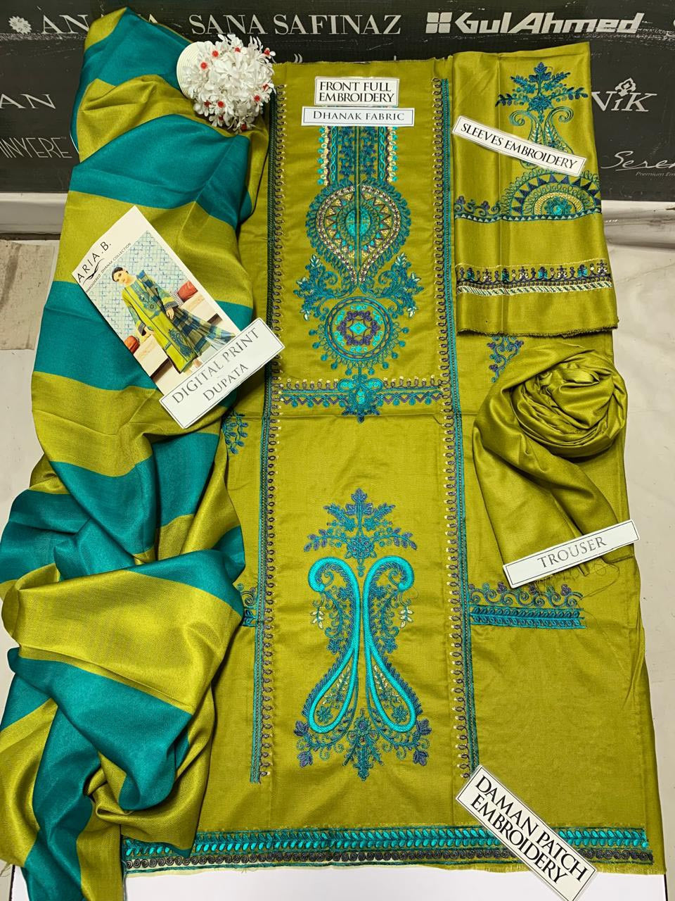 DFW-1068 Maria B Heavy Embroidery 3PC Dhanak Suit