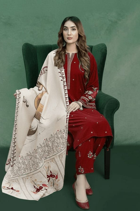 DFW-1108 Urge Embroidery 3PC Dhanak Suit
