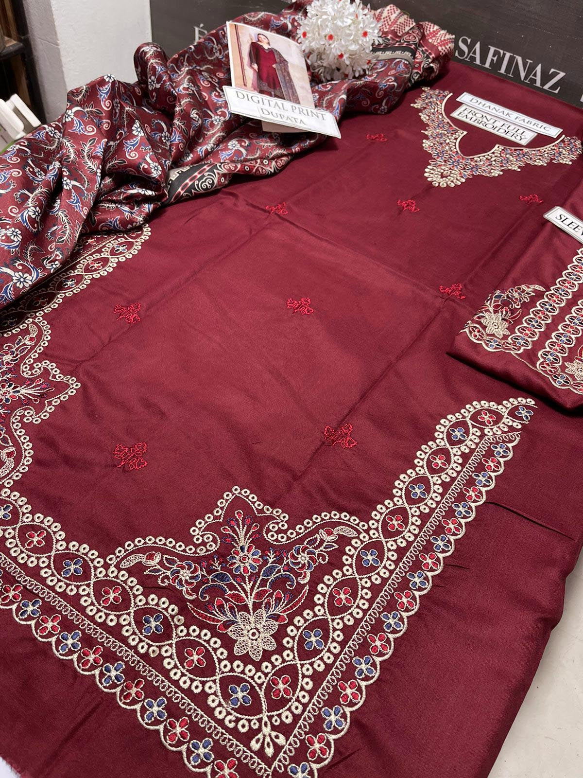 DFW-1118 Izel Embroidery 3PC Dhanak Suit
