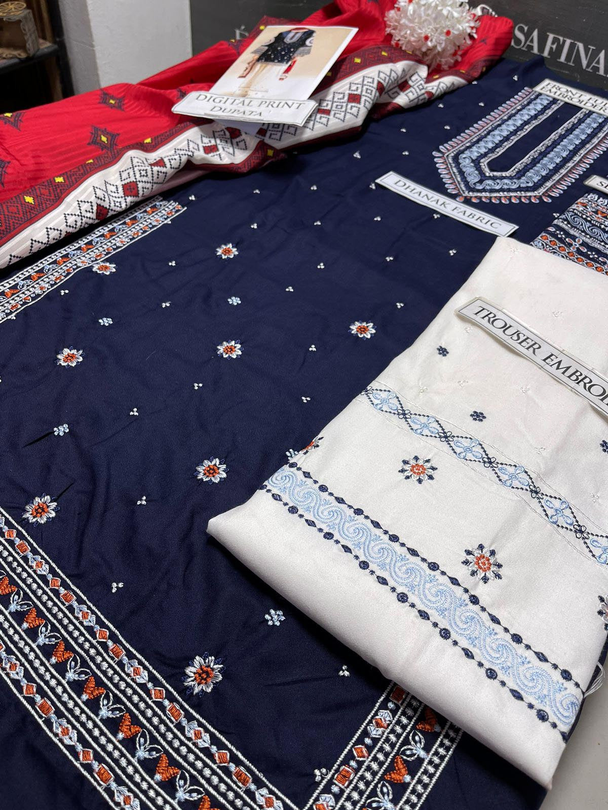 DFW-1083 Jazmin Heavy Embroidery 3PC Dhanak Suit