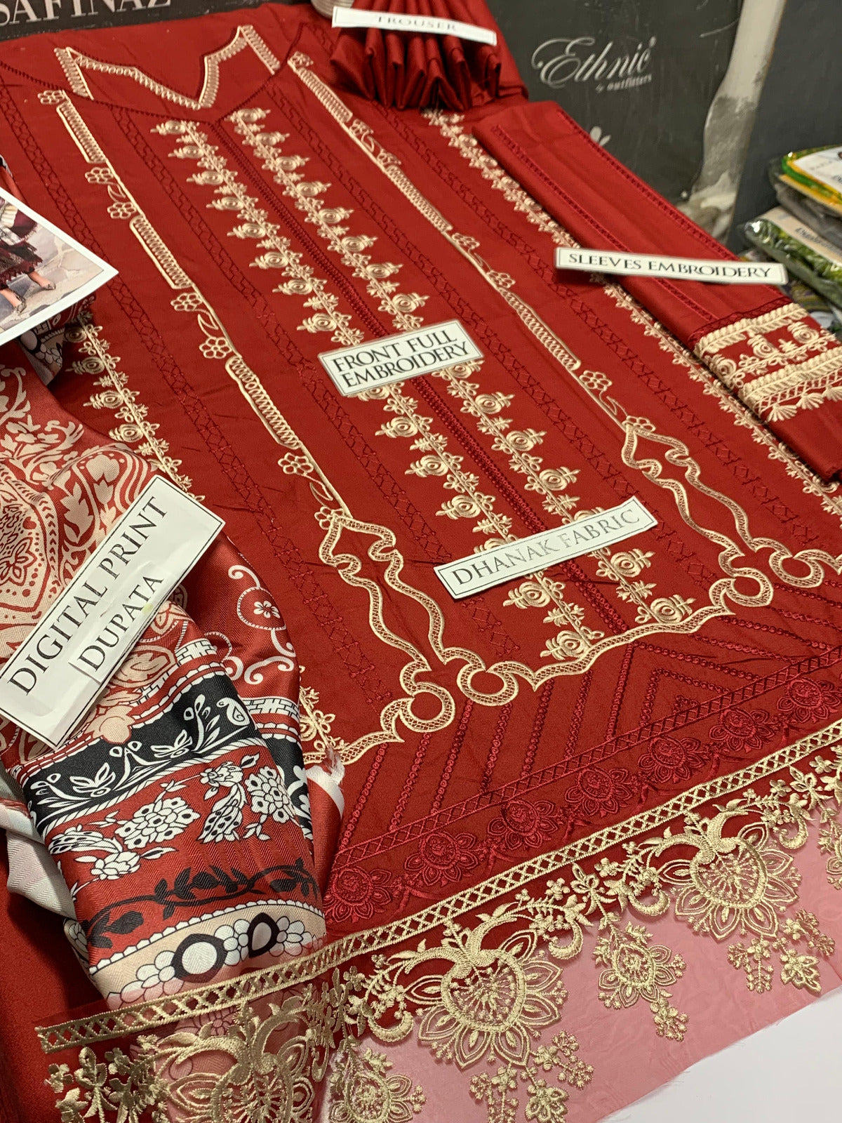 DFW-916 Maria B Heavy Embroidery 3PC Dhanak Suit