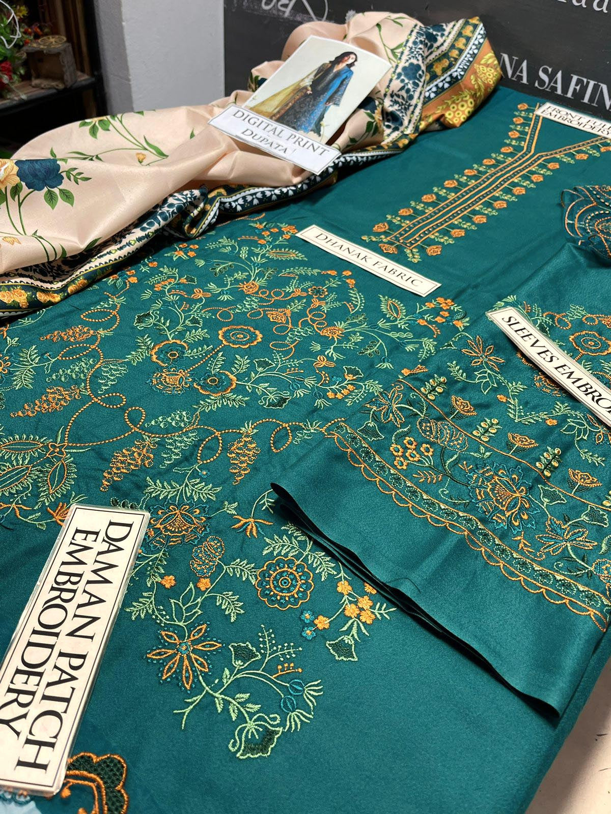 DFW-1075 Zara Shah Jahan Embroidery 3PC Dhanak Suit