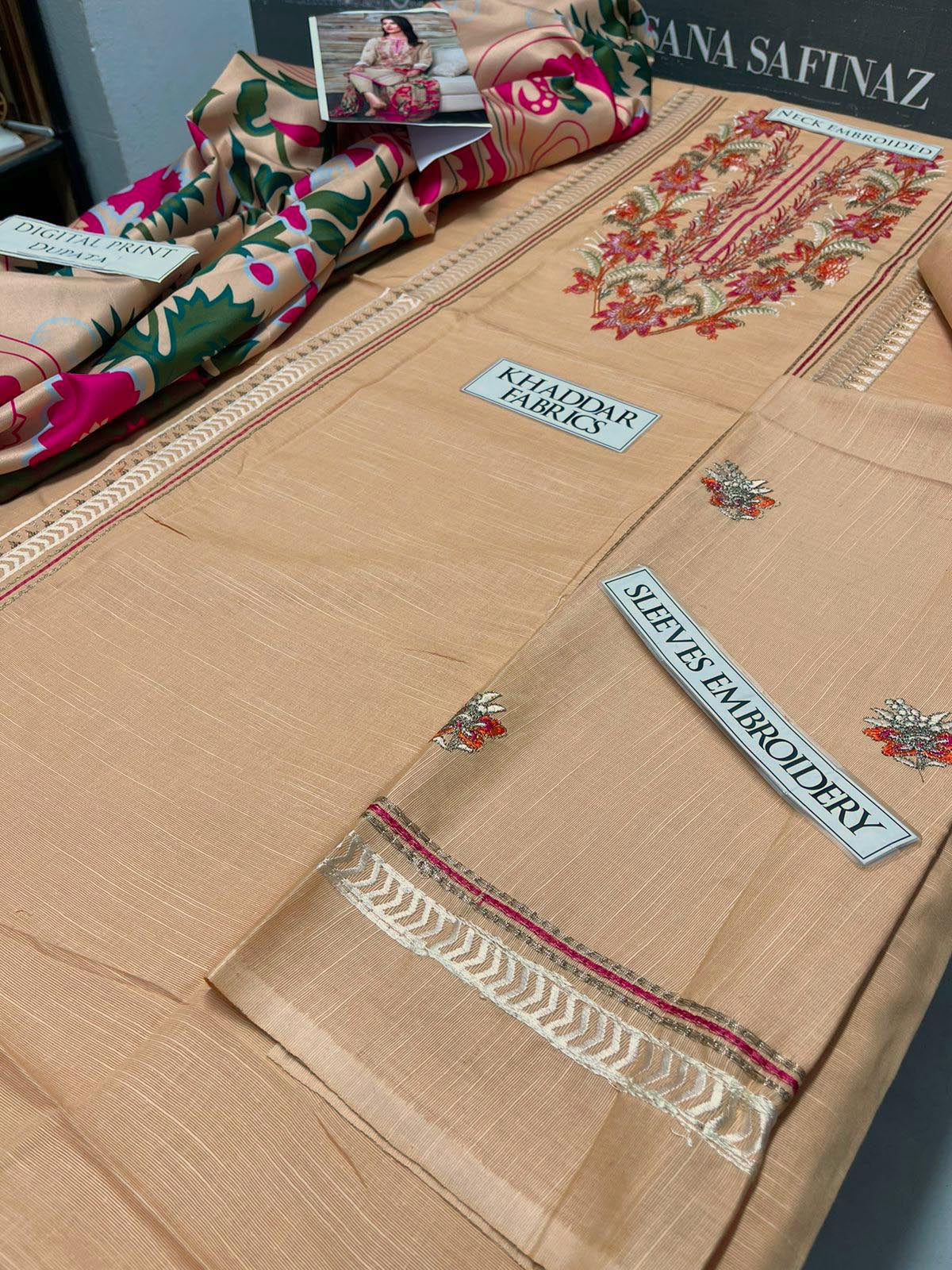 DFW-1013 Khaadi Embroidery 3PC Khaddar Suit