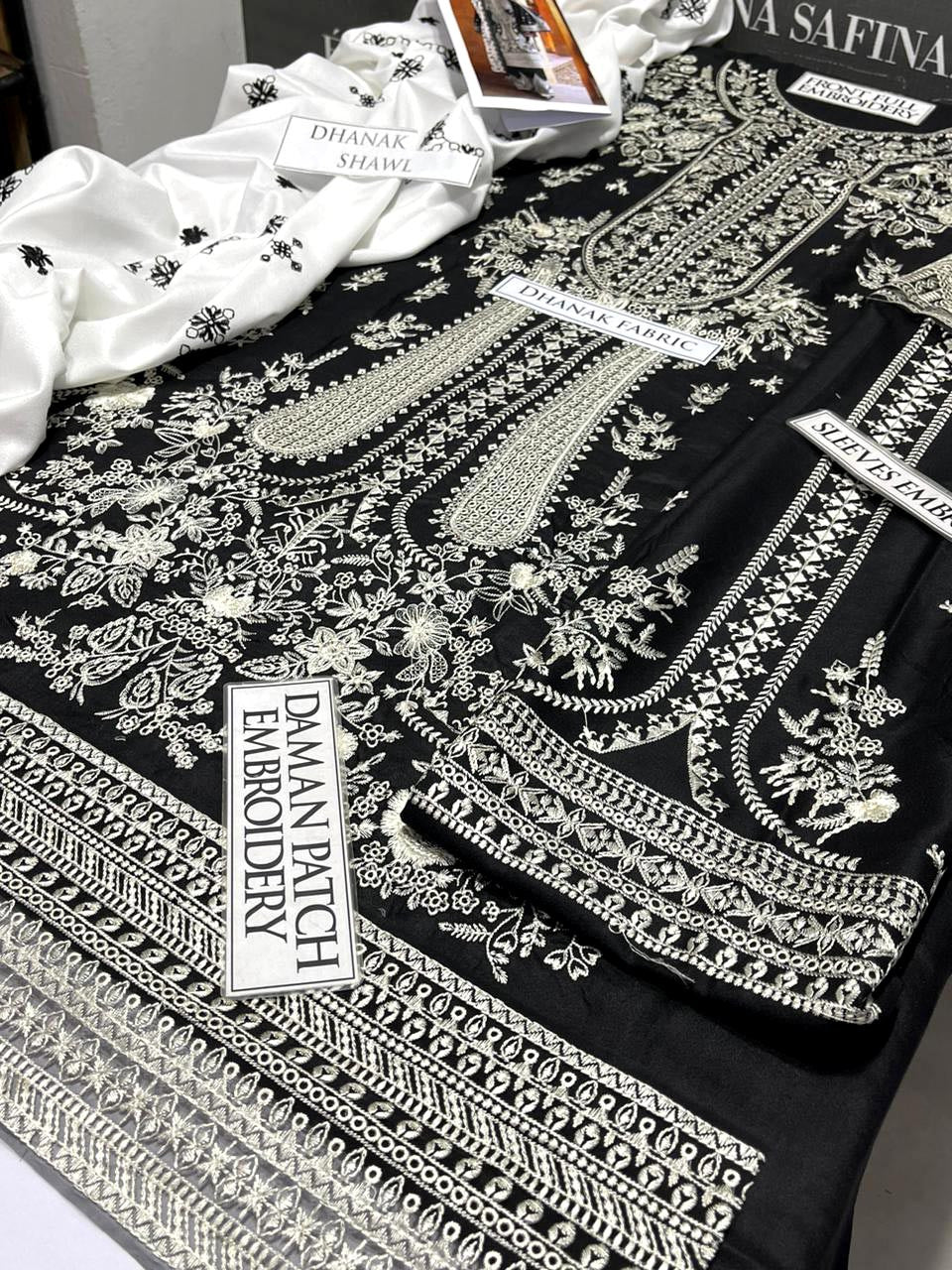 DFW-1044 Hussain Rehar Heavy Embroidery 3PC Dhanak Suit