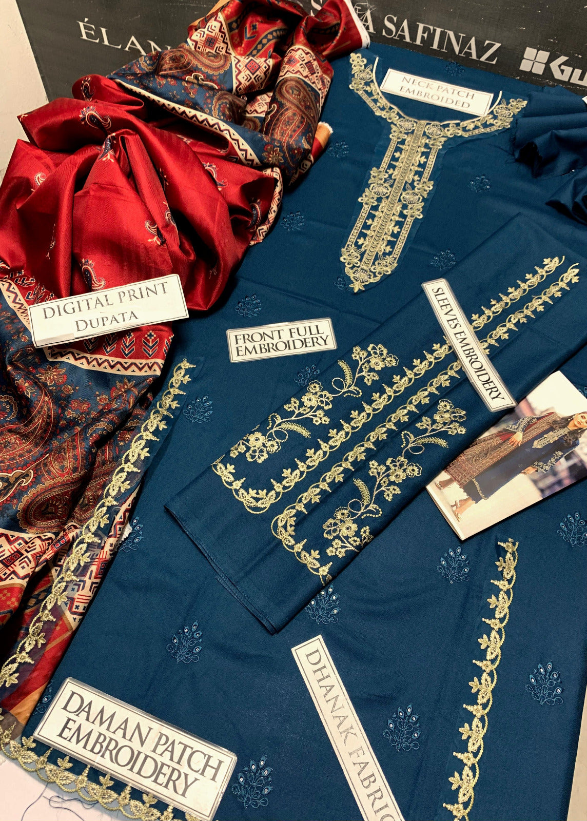 DFW-896 Izel Heavy Embroidery 3PC Dhanak Suit