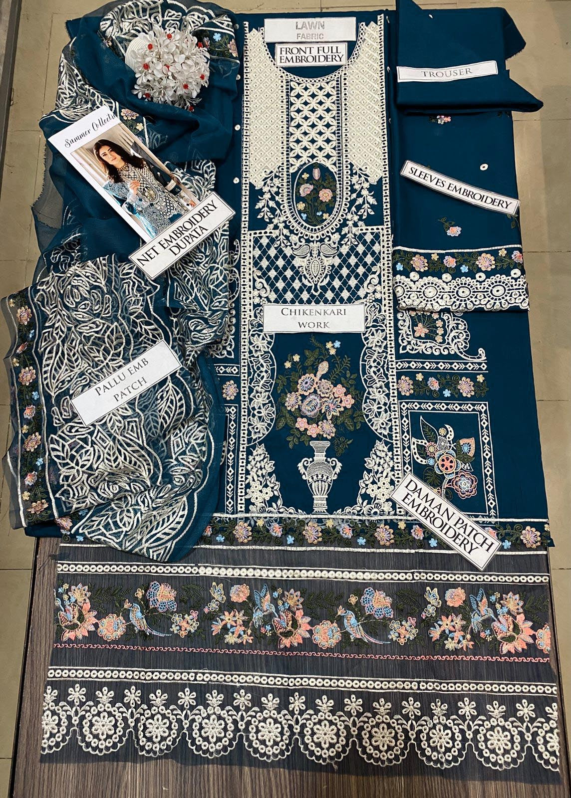 DFW-1332 Mahnur Heavy Embroidery 3PC Lawn Suit