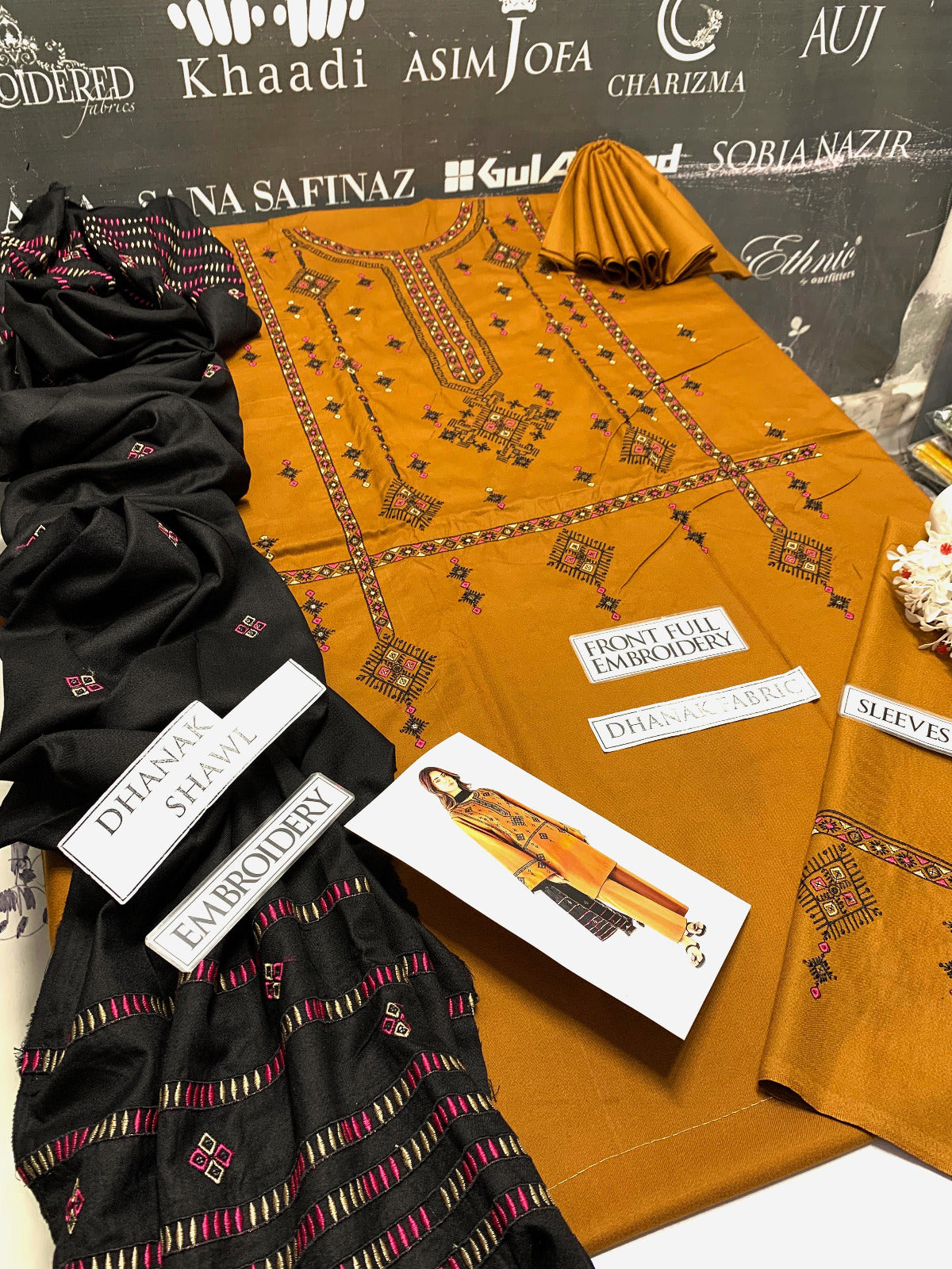 DFW-906 Jazmin Heavy Embroidery 3PC Dhanak Suit