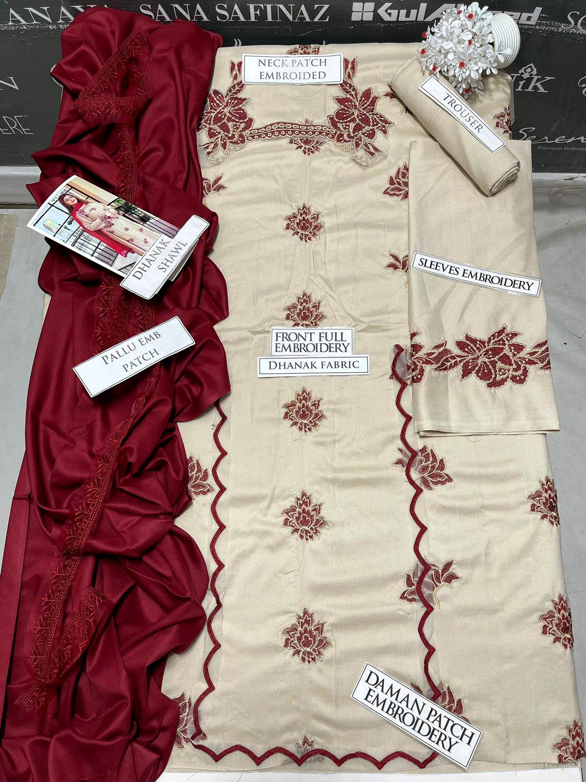DFW-1114 Umzay Embroidery 3PC Dhanak Suit