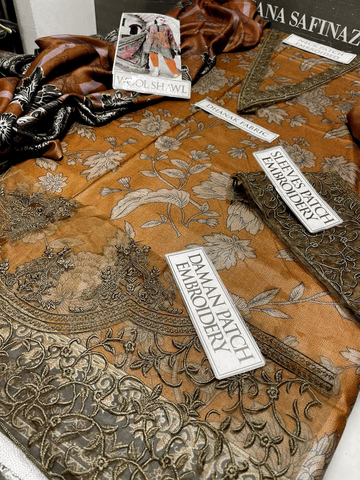 DFW-1055 Maria B Embroidery 3PC Dhanak Suit