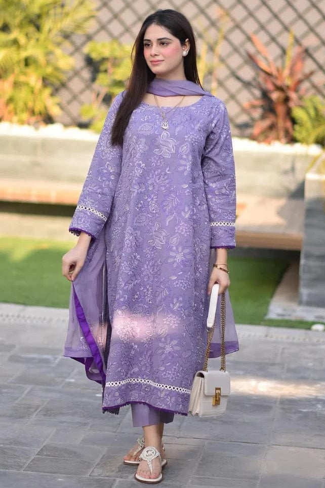 DFW-1121 Nakoosh Heavy Embroidery 3PC Dhanak Suit
