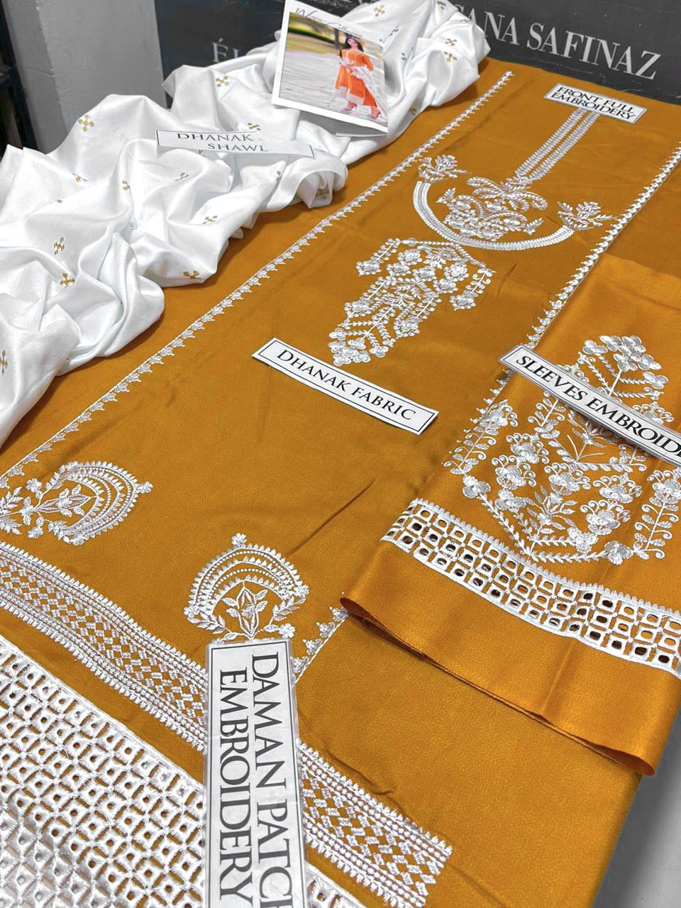 DFW-1045 Maria B Embroidery 3PC Dhanak Suit