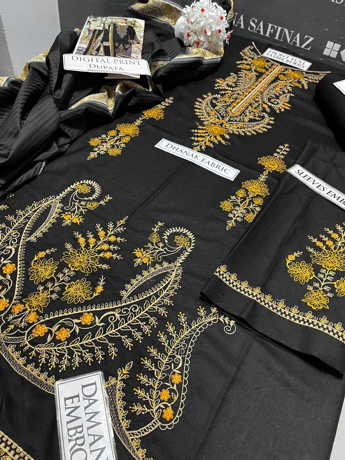 DFW-1111 Maria B Heavy Embroidery 3PC Dhanak Suit