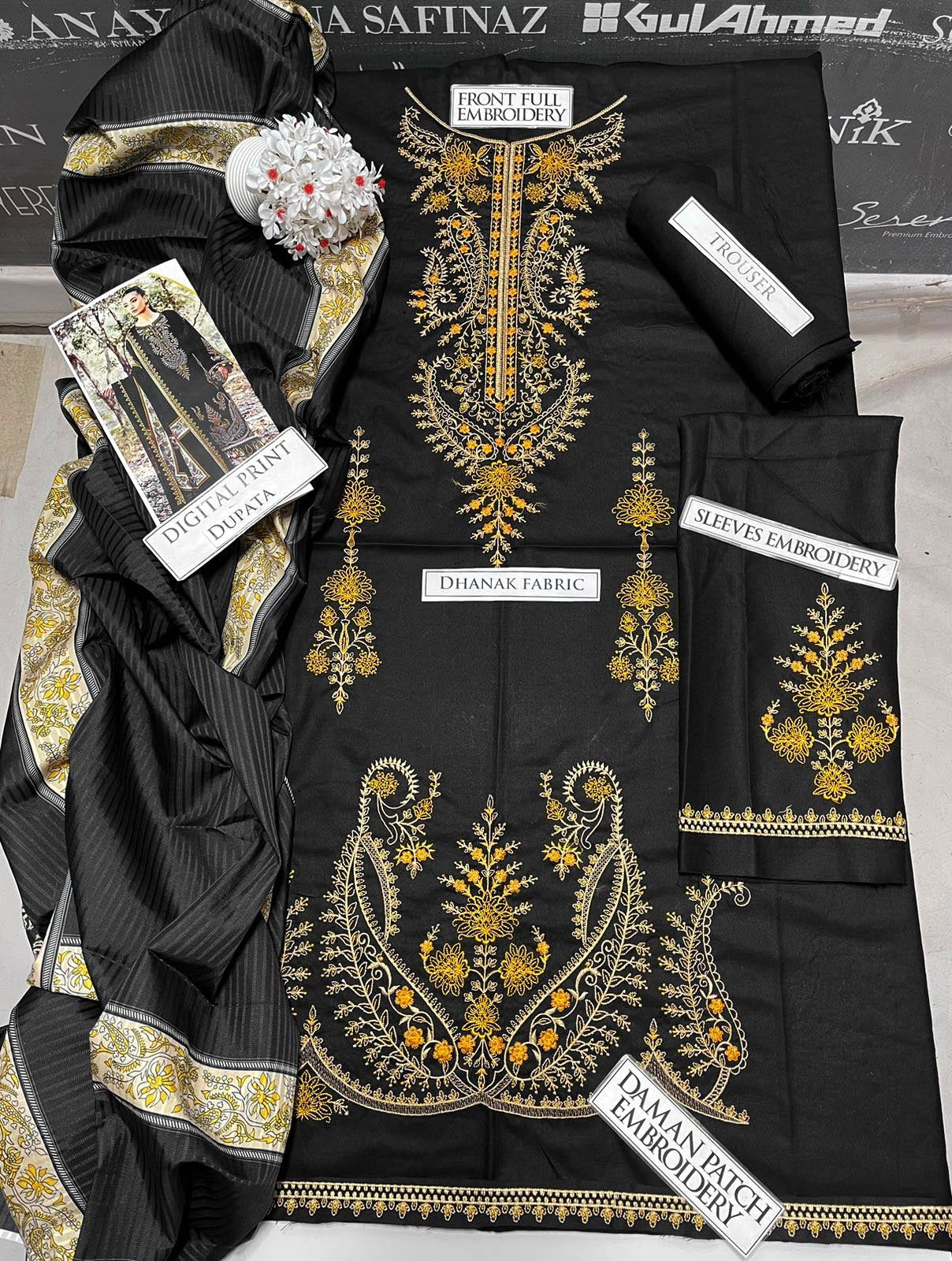 DFW-1111 Maria B Heavy Embroidery 3PC Dhanak Suit