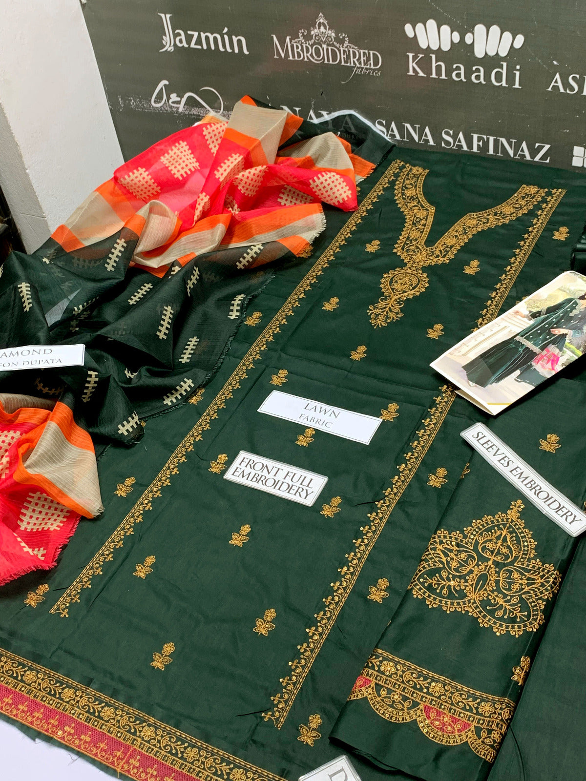 DFW-708A Maria B Heavy Embroidery 3Pc Lawn Suit