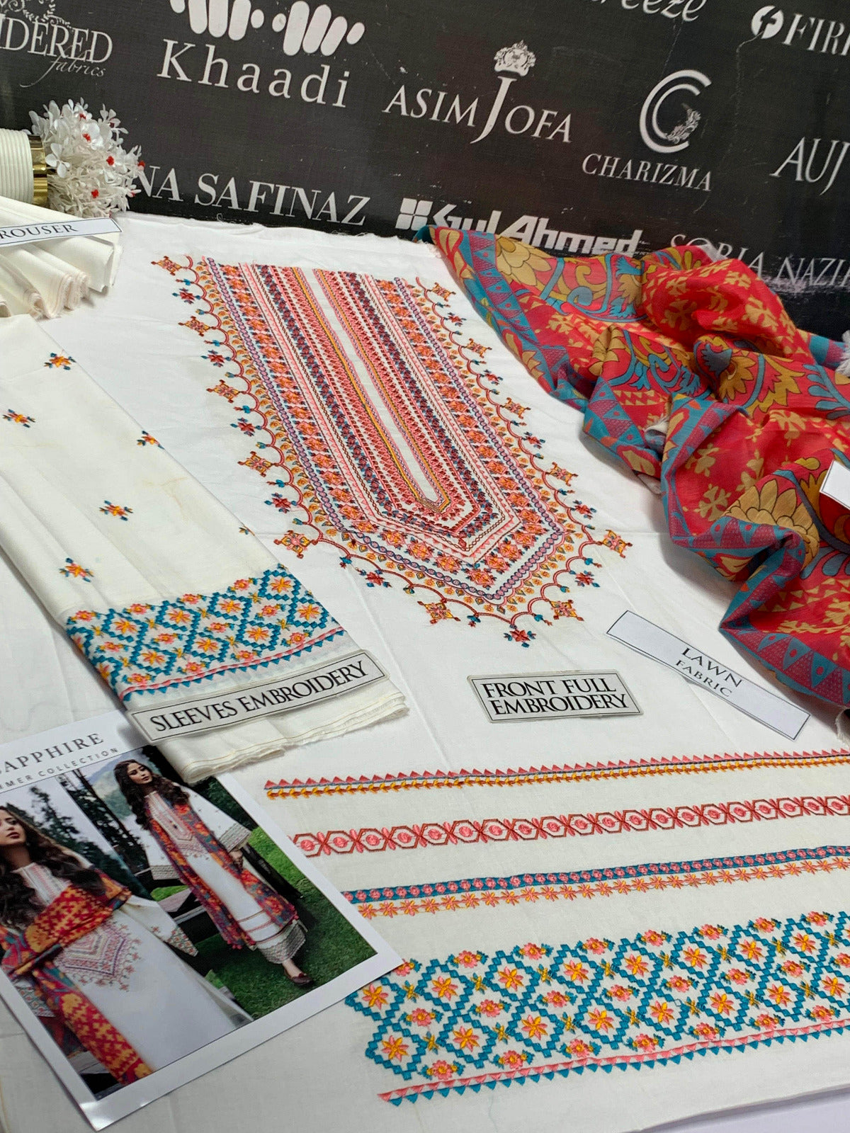 DFW-741 Sapphire Heavy Embroidery 3Pc Lawn Suit