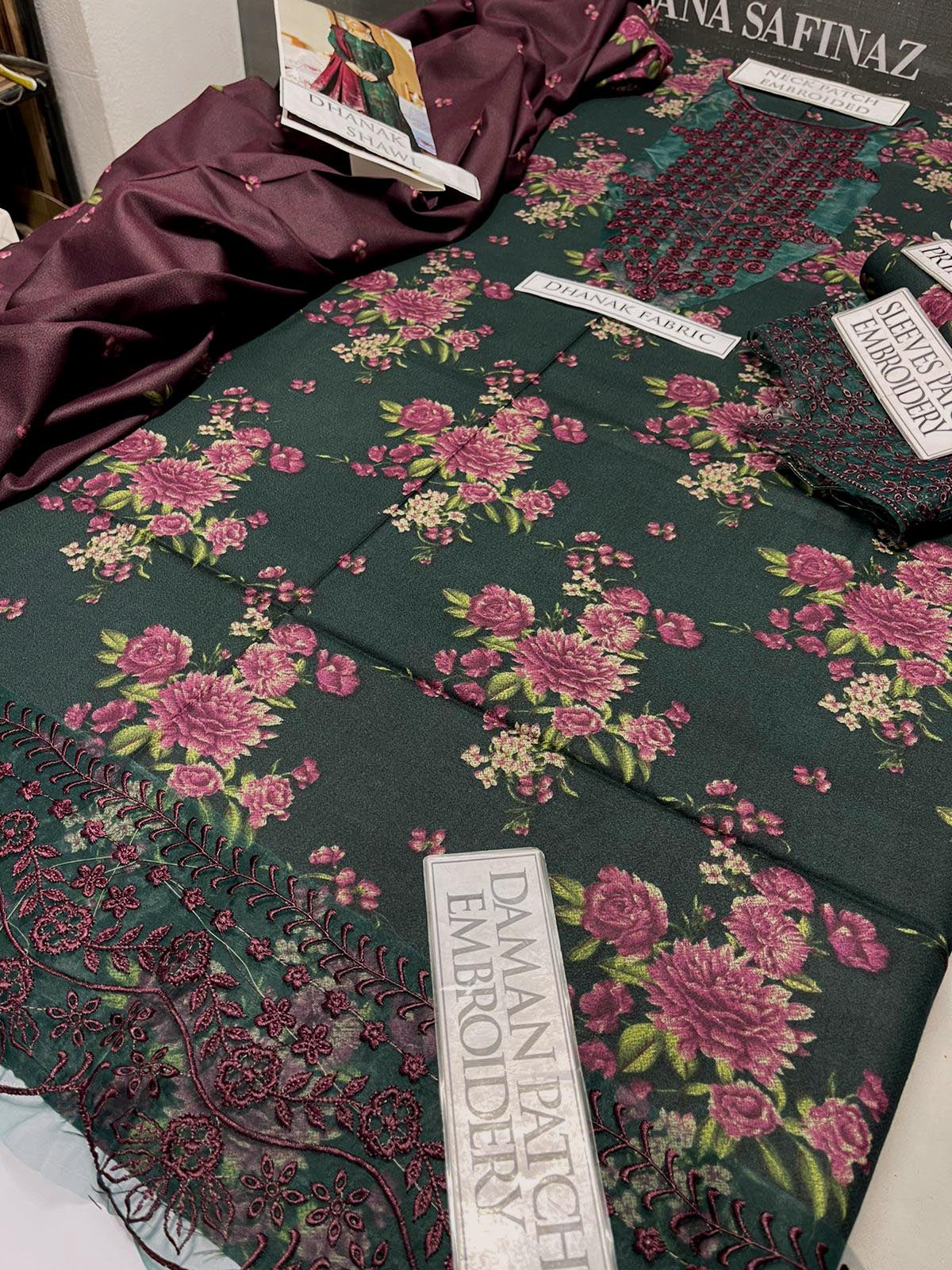 DFW-1057 Iznik Embroidery 3PC Dhanak Suit