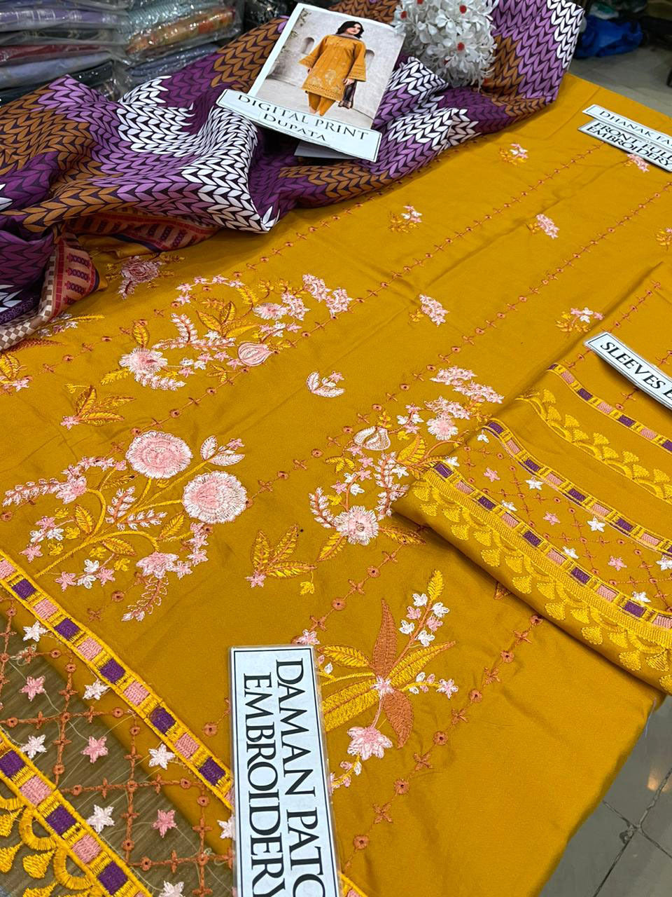 DFW-1234 Jazmin Embroidery 3PC Dhanak Suit