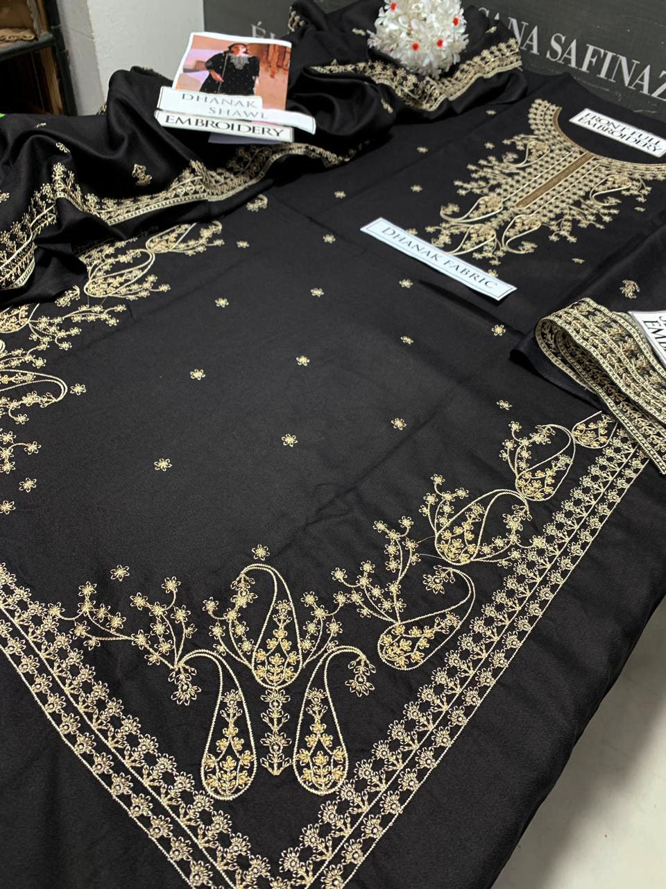 DFW-1142 Batik Heavy Embroidery 3PC Dhanak Suit