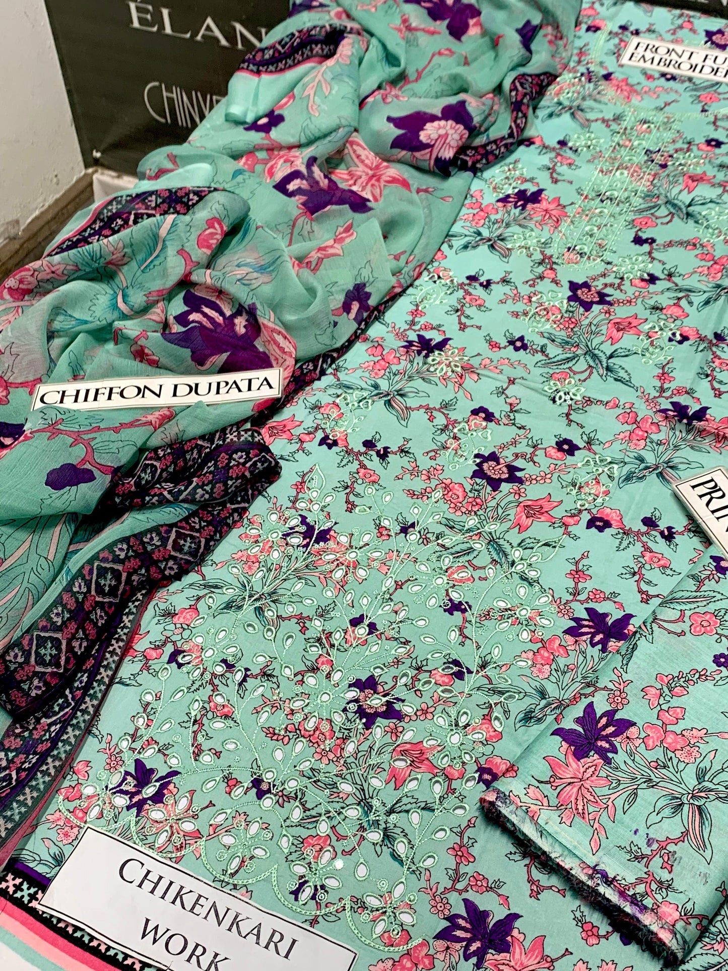 DFYW-888 Iznik Aplic Work Heavy Embroidery 3PC Lawn Suit