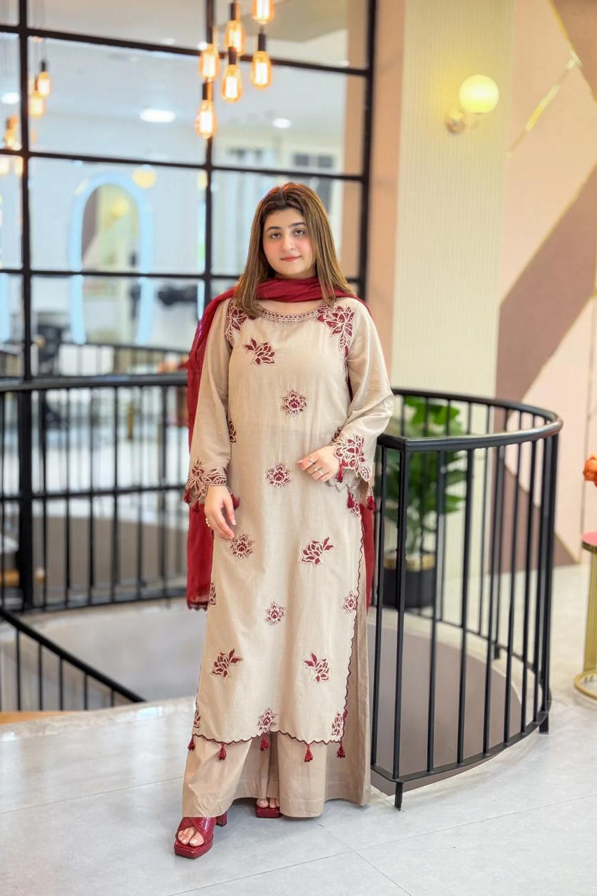 DFW-1114 Umzay Embroidery 3PC Dhanak Suit