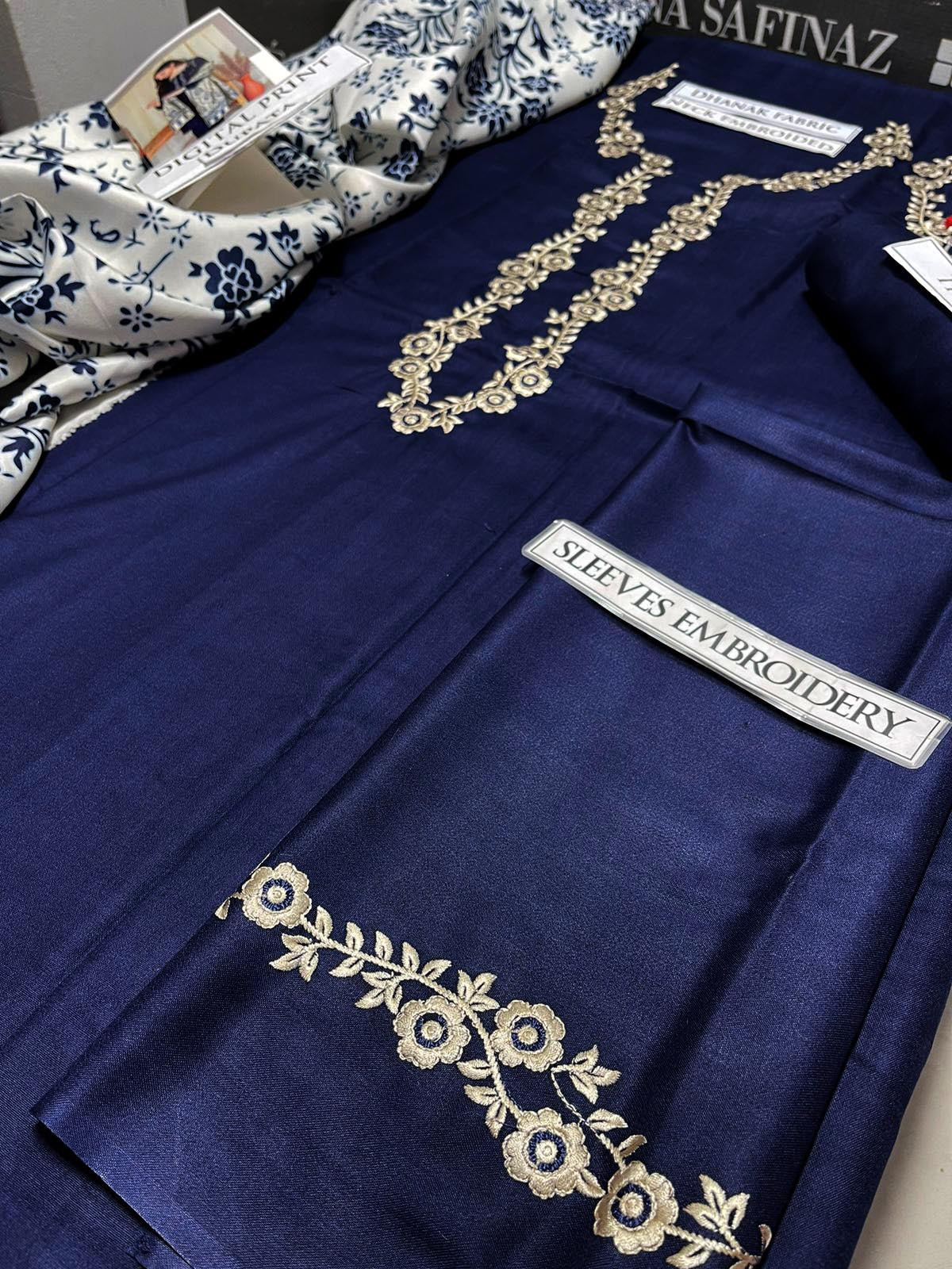 DFW-1086 A Sling Embroidery 3PC Dhanak Suit