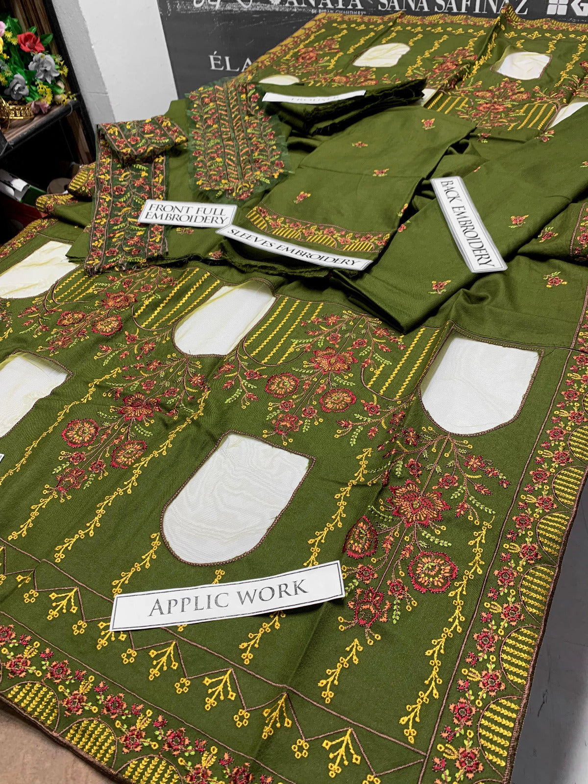 DFW-905 Noor Eman Heavy Embroidery 3PC Dhanak Suit