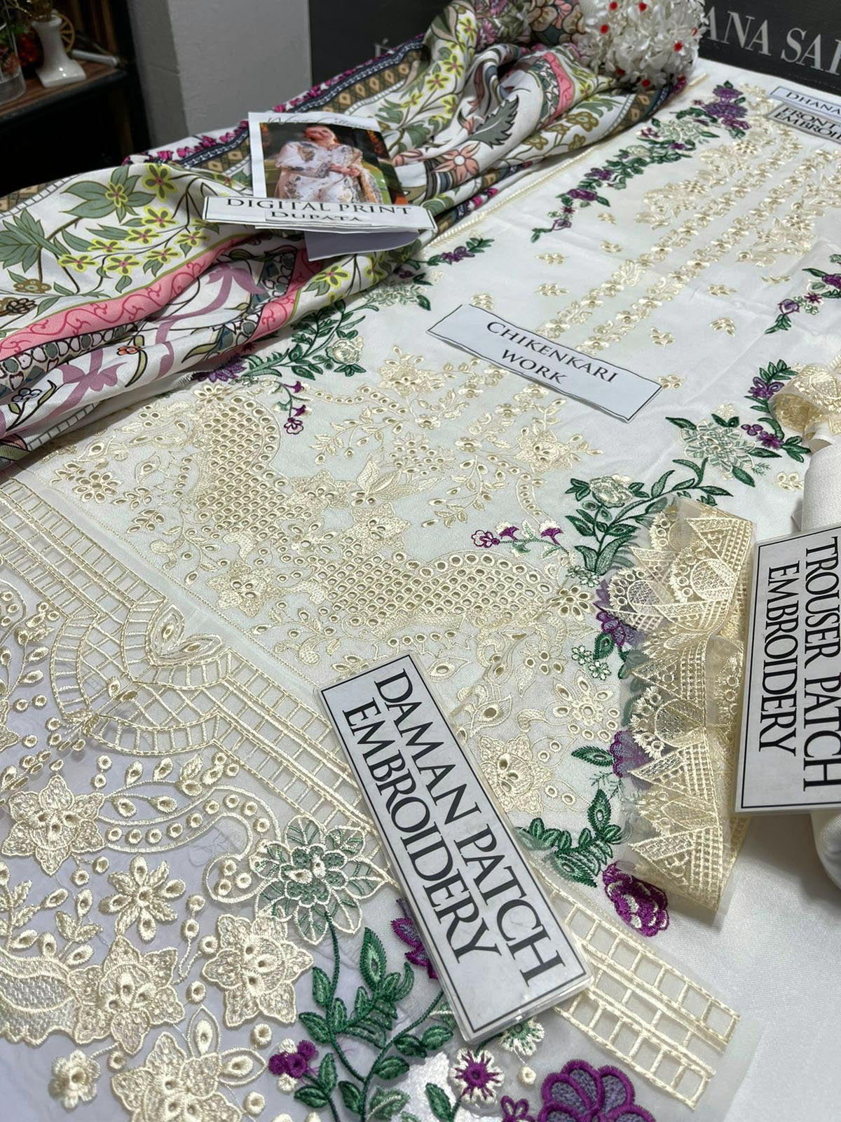 DFW-1022 Jade Heavy Embroidery 3PC Dhanak Suit