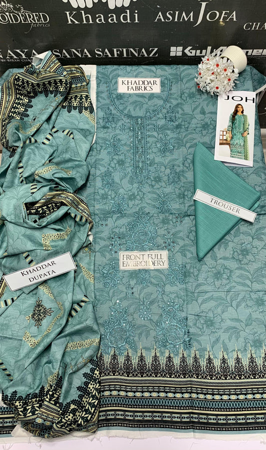 DFW-935 Bareeze Heavy Embroidery 3PC Khaddar Suit